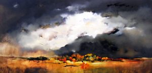 Sara Paxton Artworks-Mounting Storm-180x85cm