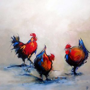 Sara Paxton Artworks-The three of us-92x92cm