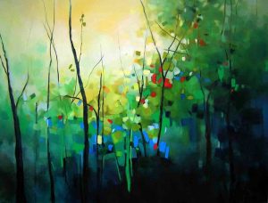 Sara Paxton Artworks-Trees In Spring-120x90cm
