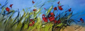 Poppies in the Breeze - 160x60