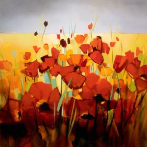 Poppy Landscape - 92x92cm
