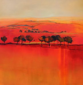 Red Hot Day - 106x106cm