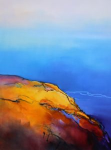 Blue Drift – original oil painting by Sara Paxton, 90x120cm