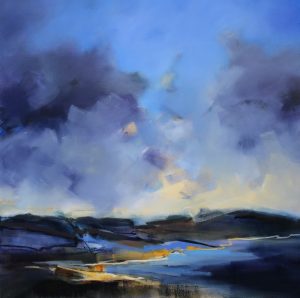 Coastal Light – original oil painting by Sara Paxton, 106x106cm