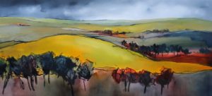 Landscape Lines – original oil painting by Sara Paxton, 180x85cm