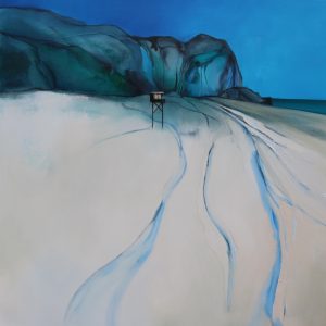 Lookout – original oil painting by Sara Paxton, 92x92cm