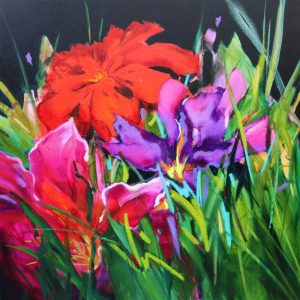 Flora – original oil painting by Sara Paxton, 92x92cm