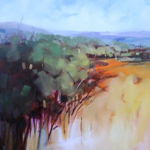 Foothills – original oil painting by Sara Paxton, 106x106cm