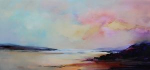 Coastal Shoreline – original oil painting by Sara Paxton, 180x85cm