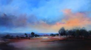 Evening landscape 180x100cm