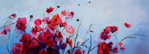 Dancing in the Breeze – original oil painting by Sara Paxton, 160x60cm