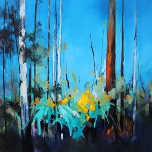 Ferns of the Forest – original oil painting by Sara Paxton, 106x106cm