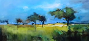 Windswept A – original oil painting by Sara Paxton, 180x85cm