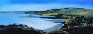 Bay Lines – original oil painting by Sara Paxton, 160x60cm