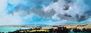 Beneath the Clouds – original oil painting by Sara Paxton, 160x60cm