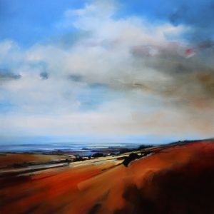 Distance in Landscape – original oil painting by Sara Paxton, 122x122cm