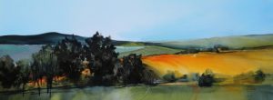 Field Landscape – original oil painting by Sara Paxton, 160x60cm