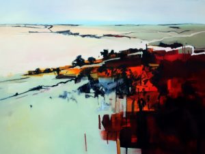 Levels in Landscape – original oil painting by Sara Paxton, 120x90cm