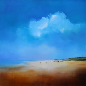 Life's a Beach – original oil painting by Sara Paxton, 106x106cm