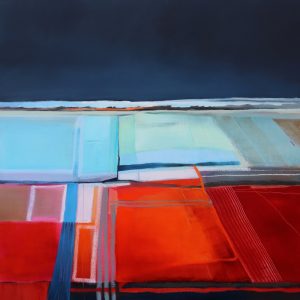 Geometric – original oil painting by Sara Paxton, 92x92cm
