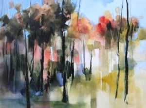 Linear Treescape – original oil painting by Sara Paxton, 120x90cm