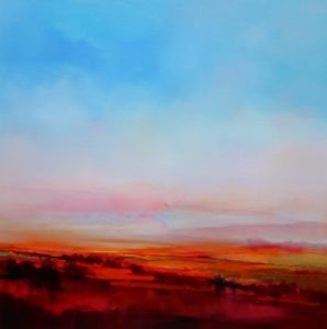 Pink Fantasy – original oil painting by Sara Paxton, 92x92cm