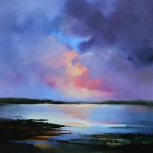 Sunset on the Bay – original oil painting by Sara Paxton, 106x106cm