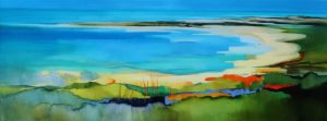 View to the Sea – original oil painting by Sara Paxton, 160x60cm