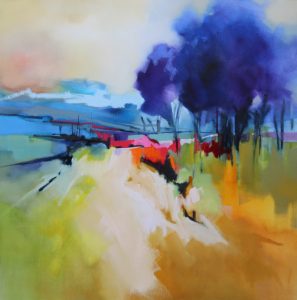 Fantasy Land – original oil painting by Sara Paxton, 106x106cm