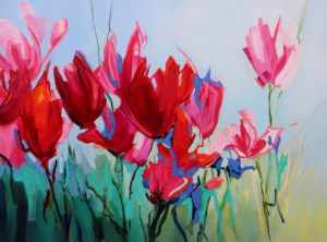 Perfectly Pink – original oil painting by Sara Paxton, 120x90cm