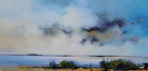 Shoreline Grasses – original oil painting by Sara Paxton, 152x76cm