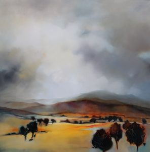 The Foothills – original oil painting by Sara Paxton, 106x106cm
