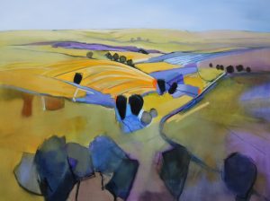 View across the Fields – original oil painting by Sara Paxton, 120x90cm