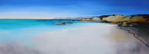 Beach Days – original oil painting by Sara Paxton, 160x60cm