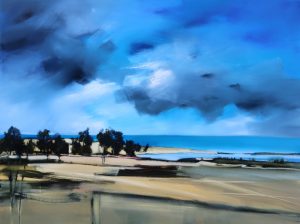 Blue Skyline – original oil painting by Sara Paxton, 120x90cm