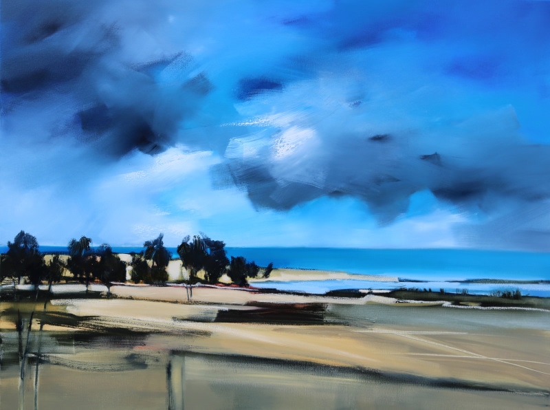 Blue Skyline – original oil painting by Sara Paxton, 120x90cm