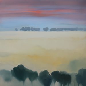 Early Mist – original oil painting by Sara Paxton, 92x92cm