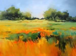 Field Grasses – original oil painting by Sara Paxton, 120x90cm