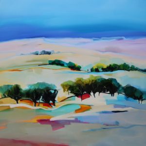 Landscape Waves – original oil painting by Sara Paxton, 106x106cm