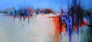 Shifting Parallels – original oil painting by Sara Paxton, 18x85cm