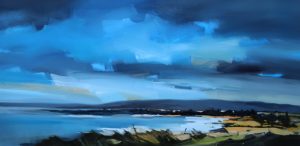 Sky Fall – original oil painting by Sara Paxton, 152x76cm