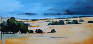 Gold Fields – original oil painting by Sara Paxton, 152x76cm