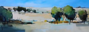 Layers in Landscape – original oil painting by Sara Paxton, 160x60cm