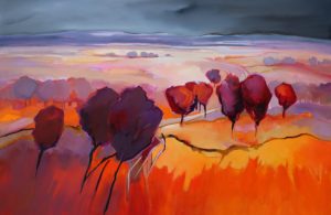 Orange Earth – original oil painting by Sara Paxton, 150x100cm