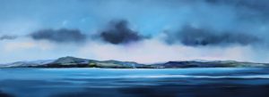Tranquility in Blue – original oil painting by Sara Paxton, 160x60cm