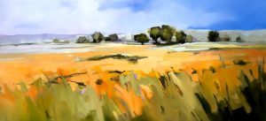Orange Dimension – original oil painting by Sara Paxton, 180x85cm