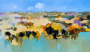 Up the Hill – original oil painting by Sara Paxton, 152x76cm
