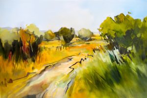 Track & Field – original oil painting by Sara Paxton, 150x100cm