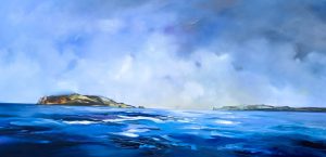 Seaward – original oil painting by Sara Paxton, 152x76cm