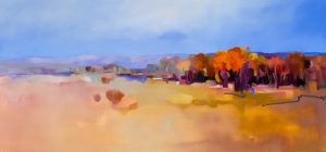 Textured Landscape – original oil painting by Sara Paxton, 180x85cm